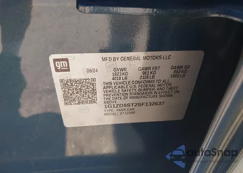 2025 Chevrolet Malibu Fwd 1Lt from USA, damaged, VIN 1G1ZD5ST2SF132637